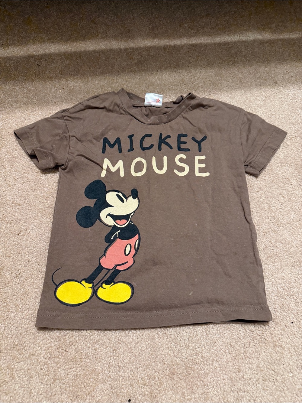 Mickey Mouse Brown Kids Graphic Tee